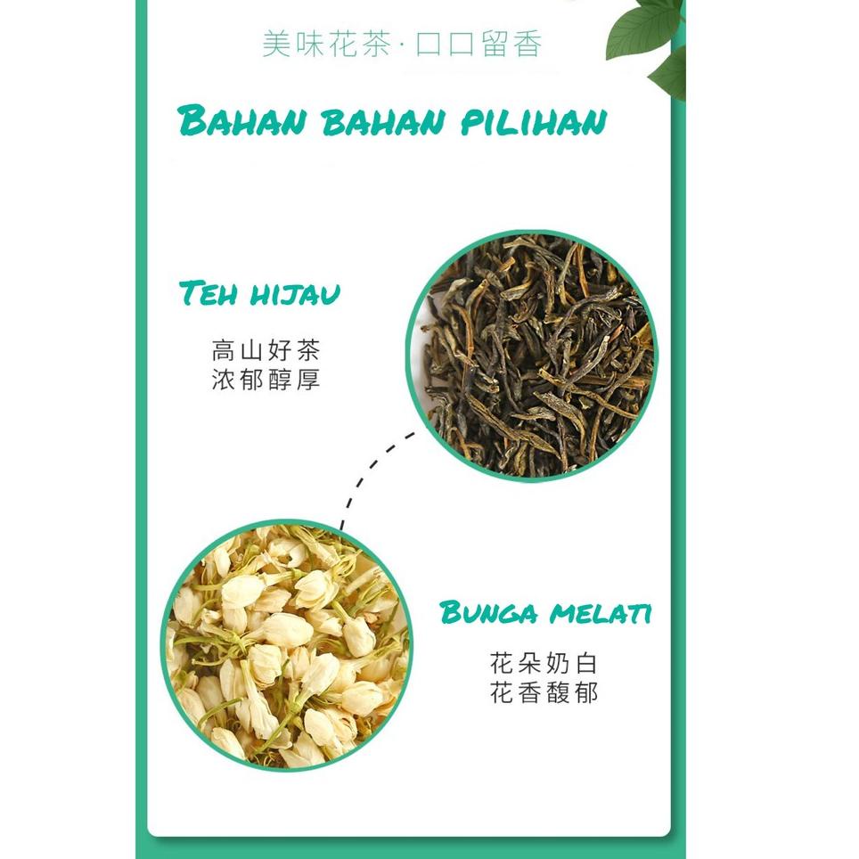 

code7d7Cr--FLOWER TEA / TISANE TEA / BLEND - JASMINE GREENTEA / TEH HIJAU MELATI [10 PACK] 茉莉绿茶