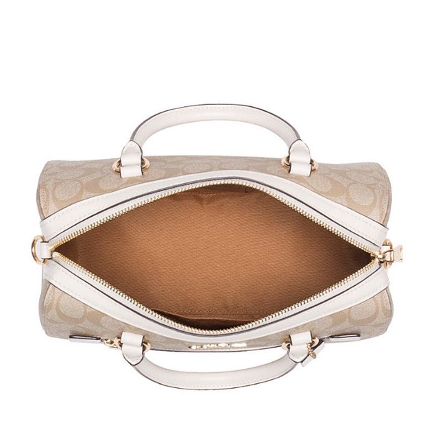 Tas F83607 Signature Satchel Khaki Chalk