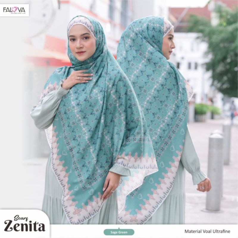 Hijab Syar'i Segiempat Hijab Scarf Motif Katun