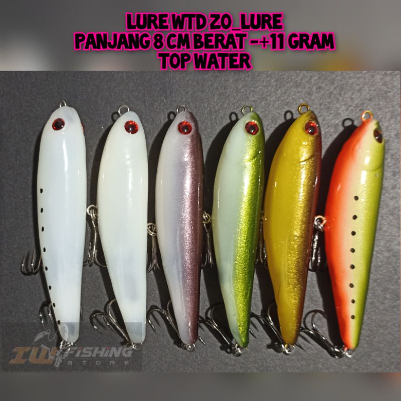 Lure WTD pensil 8 cm berat -+11,5 gram top water umpan mancing hampala atau lainnya