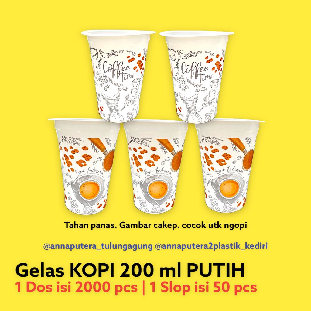 

Gelas Kopi plastik 200ml isi 50pcs