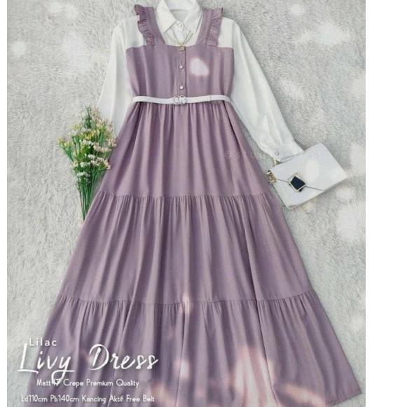 Promo Spesial Gamis  2021  / LIVY DRESS / Gamis remaja dewasa kekinian korean style 90✪