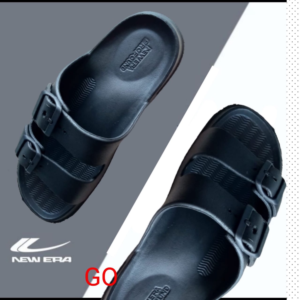 gos NEW ERA MB E 7028 Sendal Pria Ban 2 Gesper Terbaru Sandal Karet Laki Laki Gesper Pinggir Nyaman