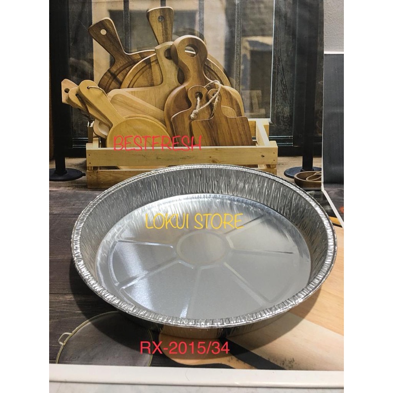 ALUMINIUM TRAY MODEL BULAT RX-2015/34 KAPASITAS 2000ML - WADAH ALUMINIUM FOIL BULAT RX 2015-34