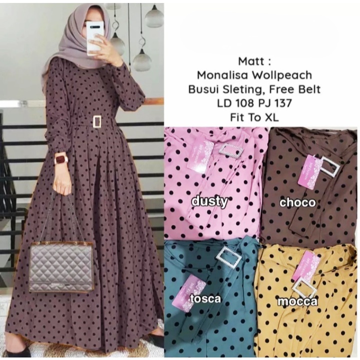 GAMIS POLKADOT MODEL TERBARU TERLARIS