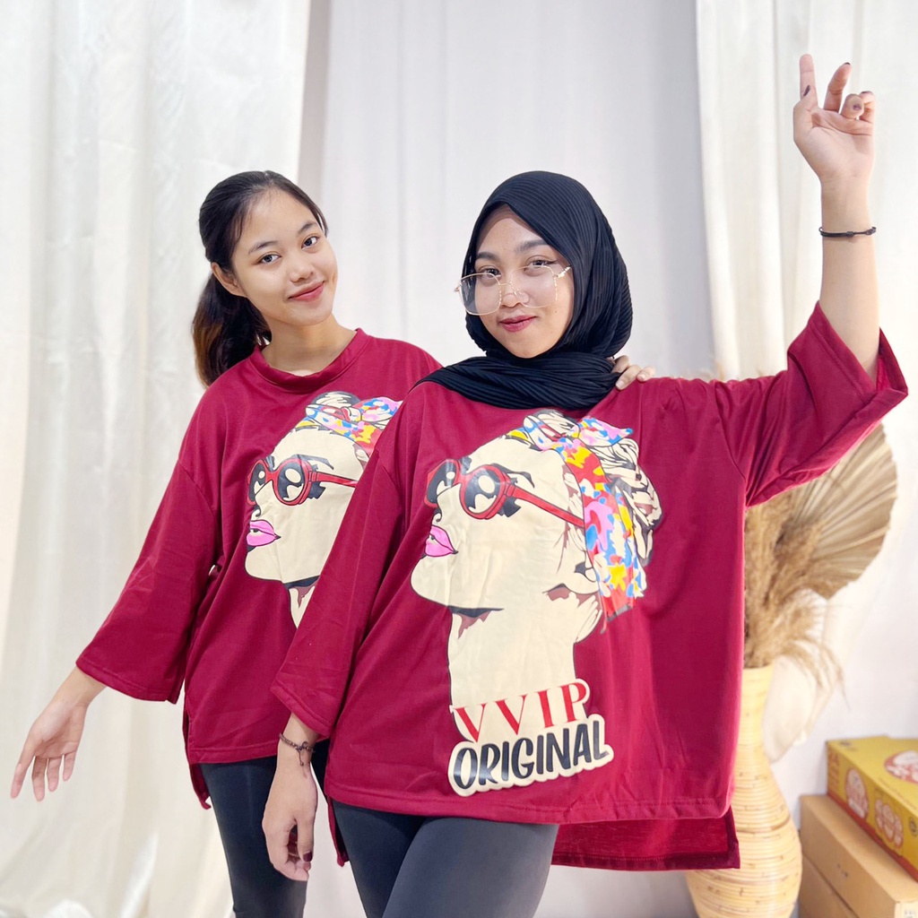 ATASAN KAOS OVERSIZE GLASSED GIRL / KAOS JUMBO XXXL