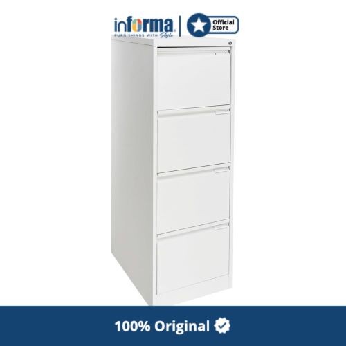 Filling Informa - Lemari Besi - Filing Cabinet 4 Drawer White