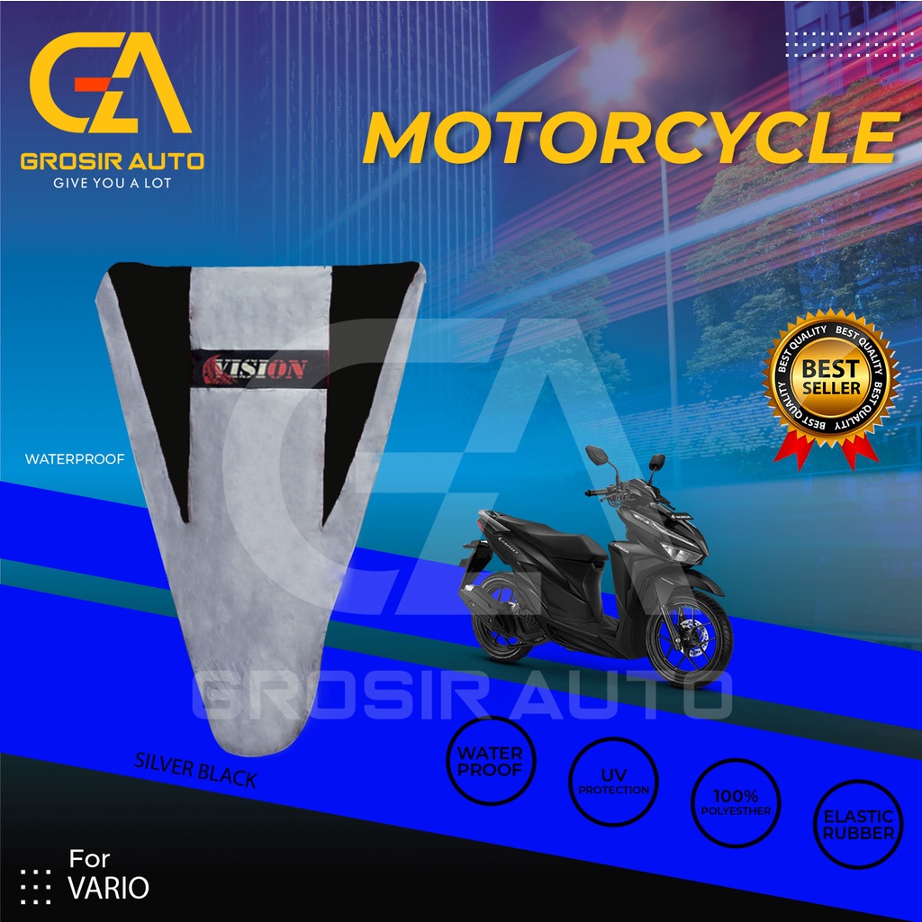 Cover Motor / Selimut Pelindung  Sarung Motor / Penutup Motor Vario Vision Silver Hitam Waterproof