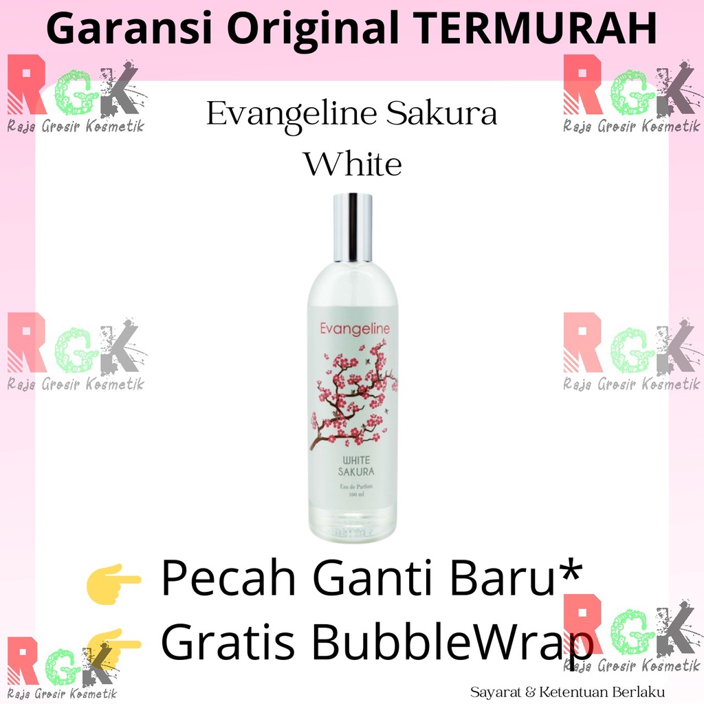 Parfum Evangeline White Sakura 100ml EDP Wanita Cewek Perempuan Viral Artis Baju Mobil Laundry Murah