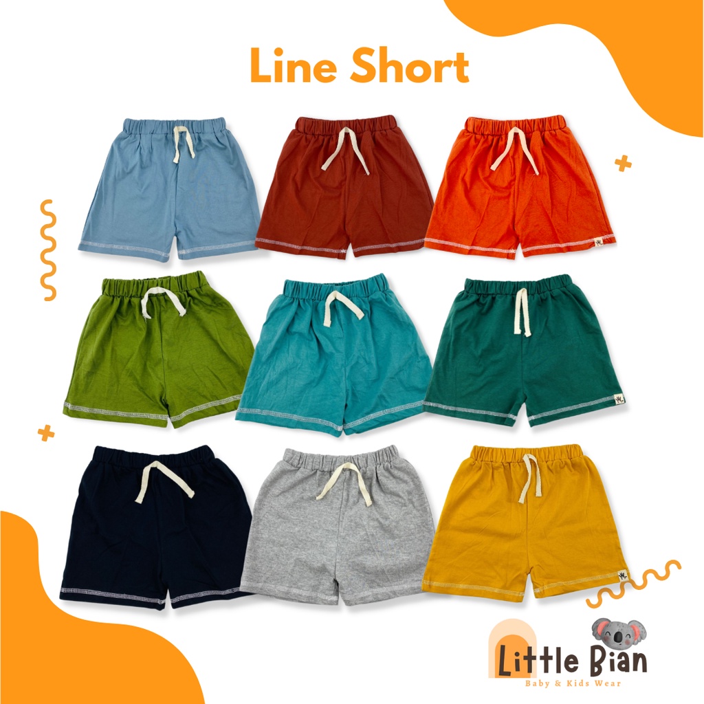 LITTLE BIAN - Celana Pendek Harian Anak Laki-laki Perempuan Bahan Katun Usia 0-3 tahun Loopie Kids