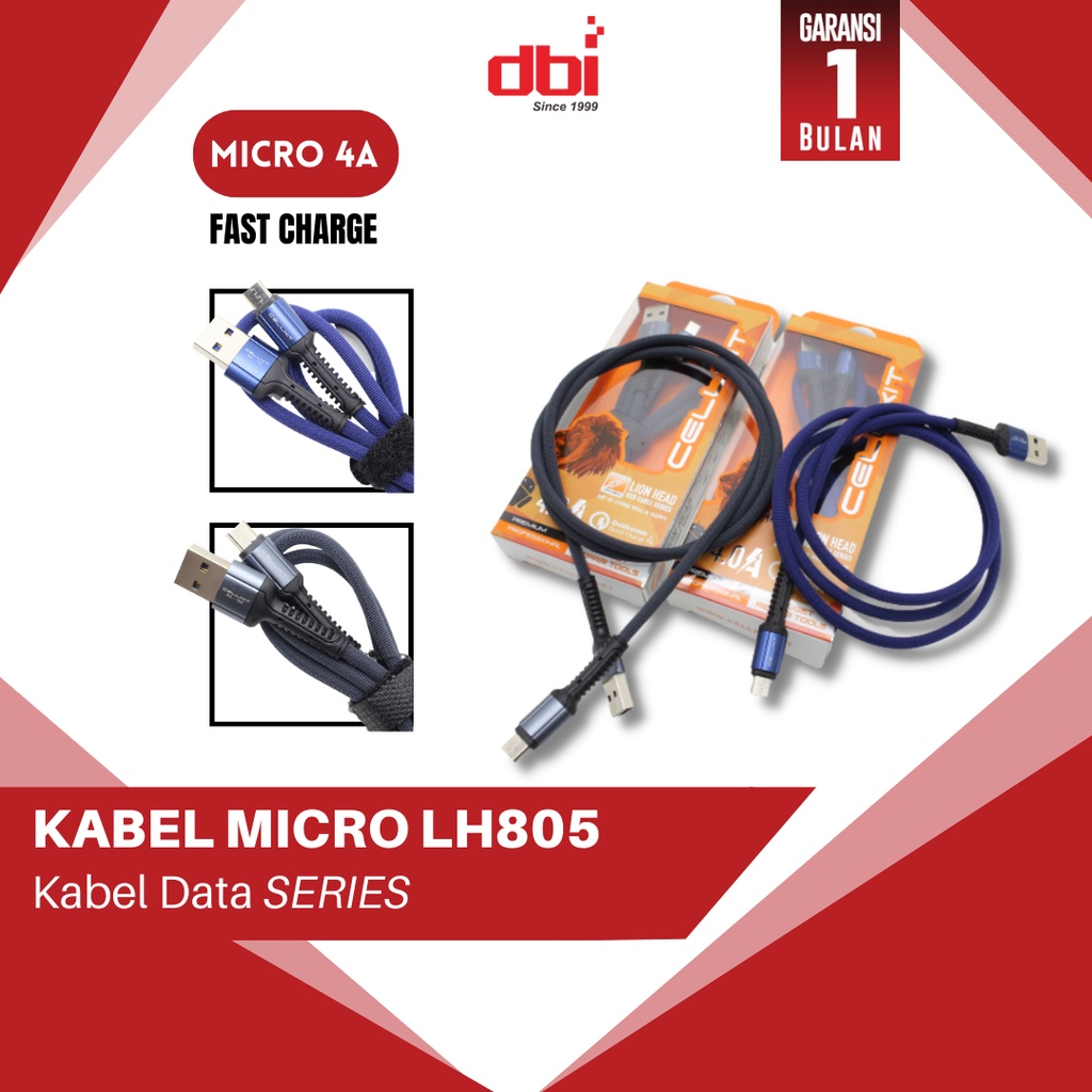 Kabel Data Micro USB 100cm LED FAST CHARGING 4A CELLKIT LH805