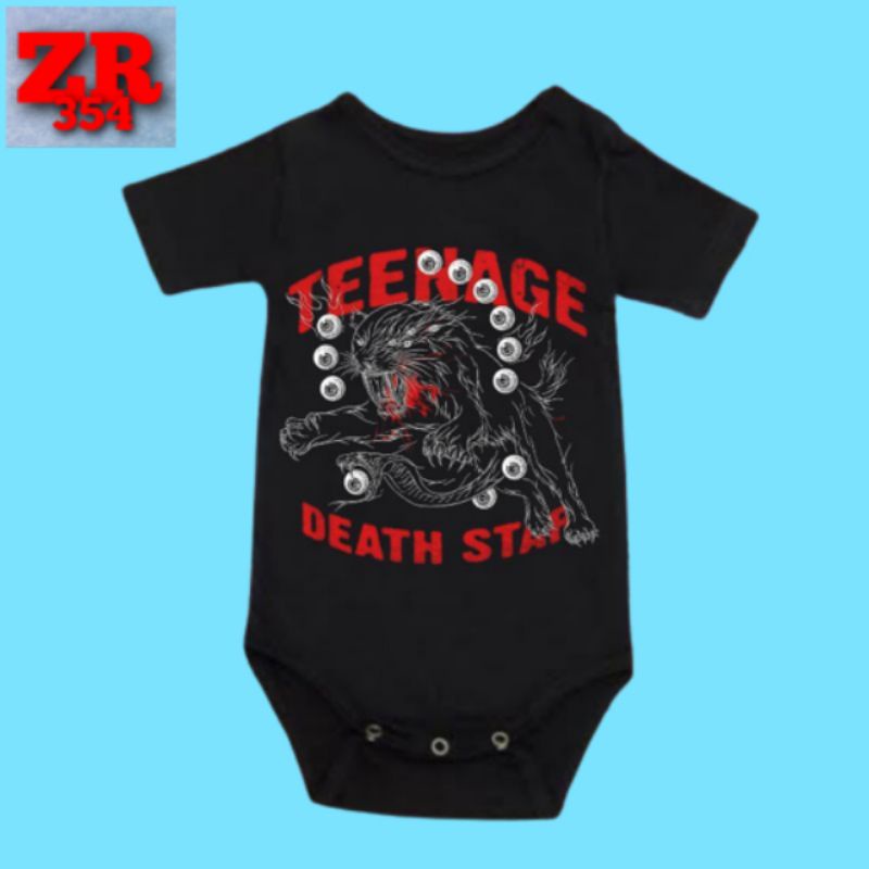 LJUMPER BAYI BAND METAL TEENAGE DEATH STAR TULISAN MERAH KAOS BAJU BAYI BABY KIDS 0 1 2 3 4 5 6 7 8 