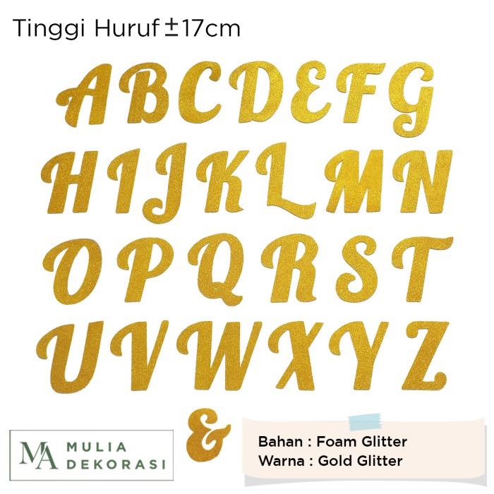 Backdrop Tulisan Inisial Per Huruf Dekorasi Foam Glitter
