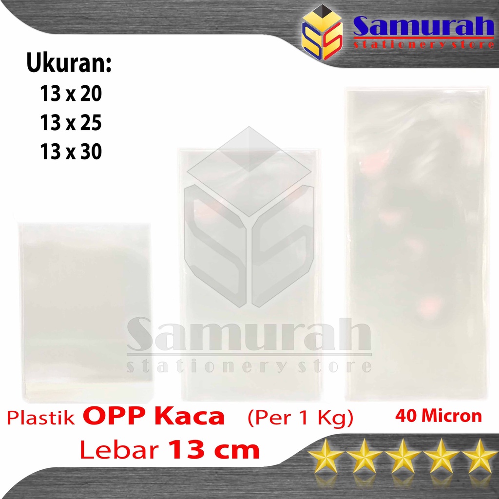 Plastik OPP Kaca Lebar 13 x 20 cm Double Press Bening / Plastic Souvenir Ukuran 13x25 Double Press -