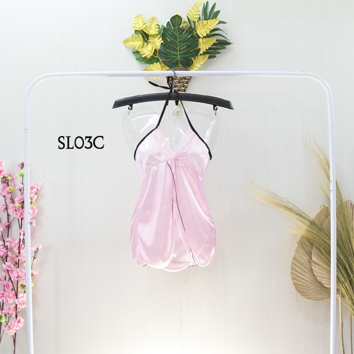 LINGERIE SEKSI LACE BAJU TIDUR SEKSI PINK MURAH WANITA PINK SL03C BEST SELLER 