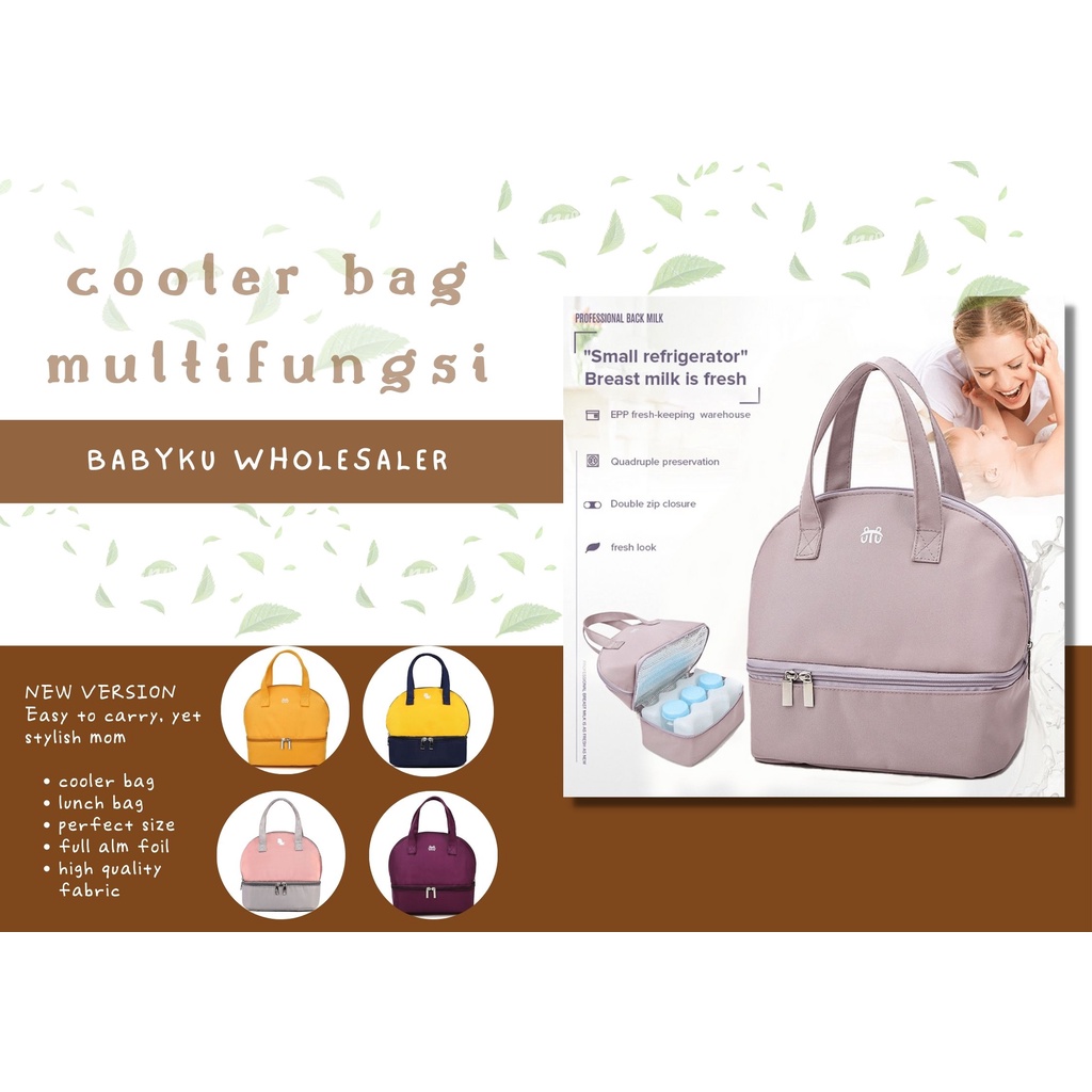 Cooler bag tas penyimpan asi tahan air multifungsi / tas bekal makanan / diaper bag waterproof