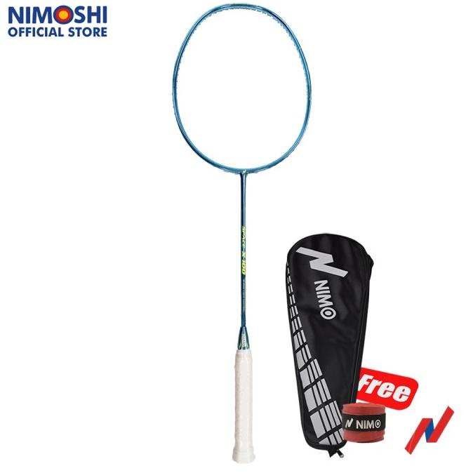 NIMO Raket Badminton SPACE-X 100 Cyan + GRATIS Tas + Grip
