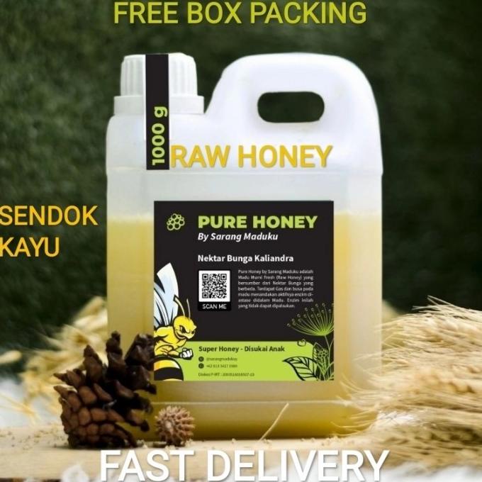 

[COD] Madu Kaliandra Asli 1 Kg Nektar Bunga Pure Raw Honey Free Sendok Kayu [COD]