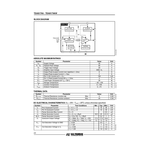 IC VERTICAL TDA8174AW / TDA 8174 AW ST ORI GENUINE DEFLECTION CIRCUIT TDA8174 TDA-8174