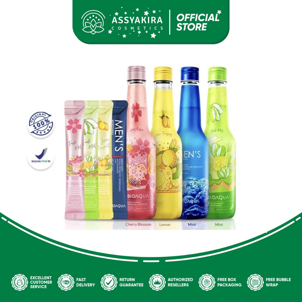 BIOAQUA Mouthwash 330ml (Obat Kumur Probiotic Fragrant Refreshing Nafas Segar Pemutih Gigi Obat Kumur Karang Gigi)