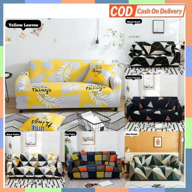 COVER SOFA 1 2 3 SEATER SARUNG SOFA MOTIF SARUNG SOFA ELASTIS