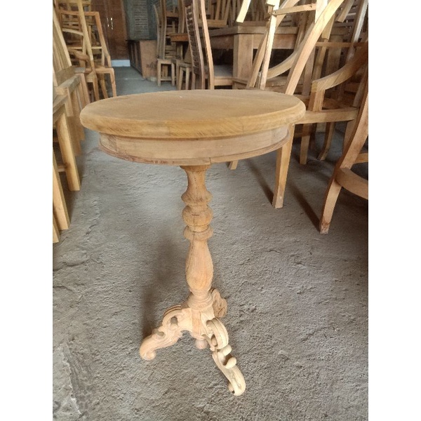 MEJA SUDUT JATI MURAH KECIL diameter 25cm