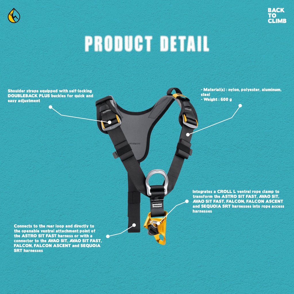 Petzl Top Croll Chest Harness Safety Rescue Industry