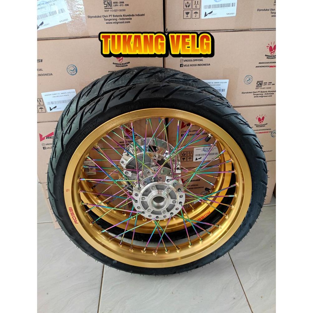 Velg jari jari Tiger Revo ring 17 tapak lebar 185 215 set plus ban