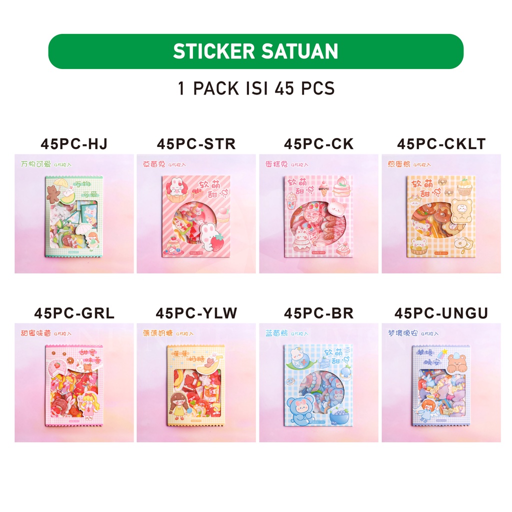 Stiker Tumblr / Stiker Pack Aesthetic / Stiker Hp Laptop /Sticker Tumblr Bahan Sticker Transparan, Anti Air (Waterproof) Stiker Telado Aesthetic DIY Diary / Sticker Decoration Tumblr Telado Sweet