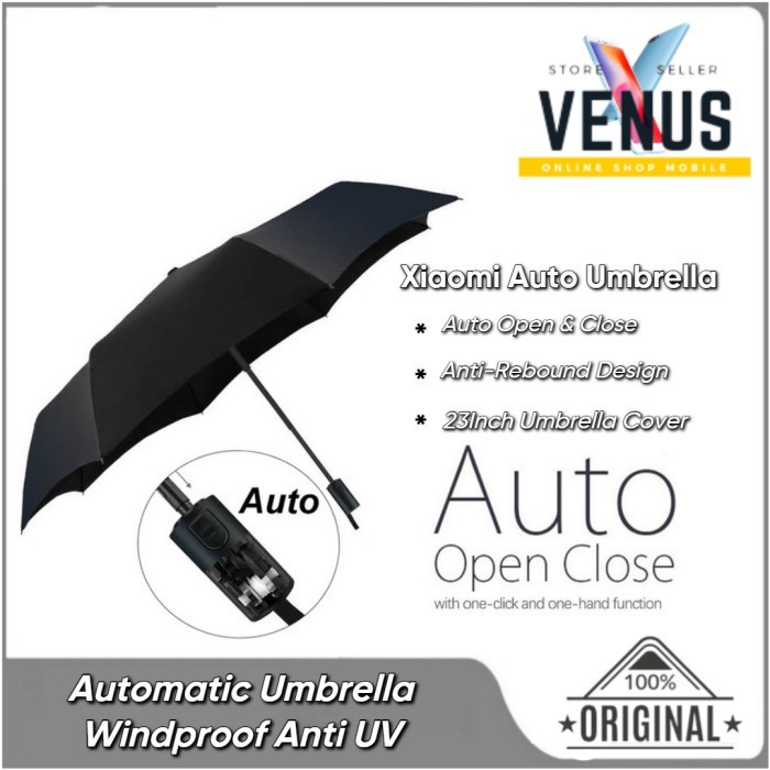 Mijia Automatic Umbrella Windproof Anti UV - Mi Payung Lipat Otomatis