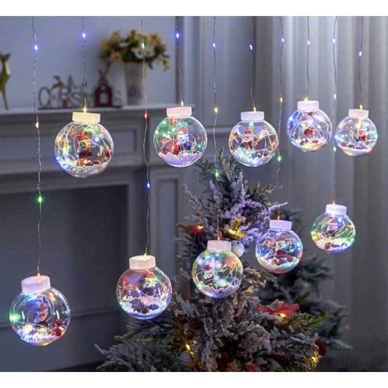 3M 10LED Wishing Ball Cooper Curtain Light / Warm White Christmas Lights