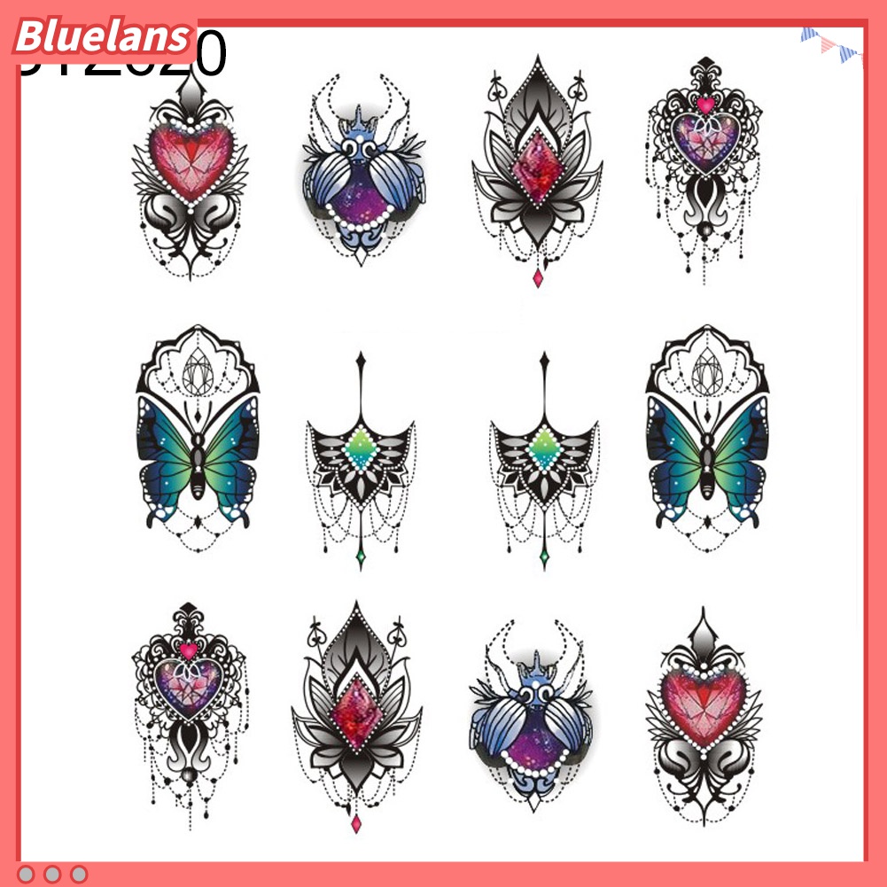 (In Stock) Kacamata Hitam Lensa Warna Warni ♡Butterfly Stiker Decal Transfer Air Motif Kupu-Kupu / Kelopak Bunga Untuk Manicure