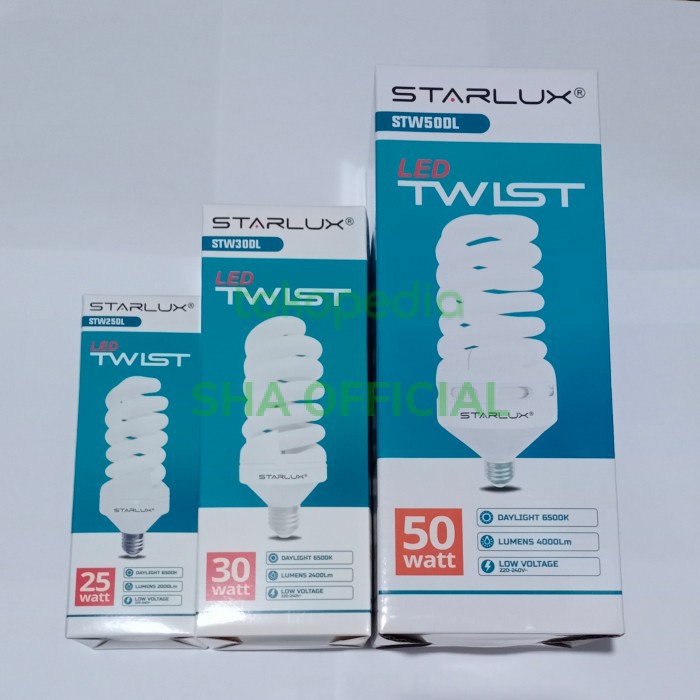 Lampu LED bohlam spiral tornado twist 25w, 30w, 50w STARLUX
