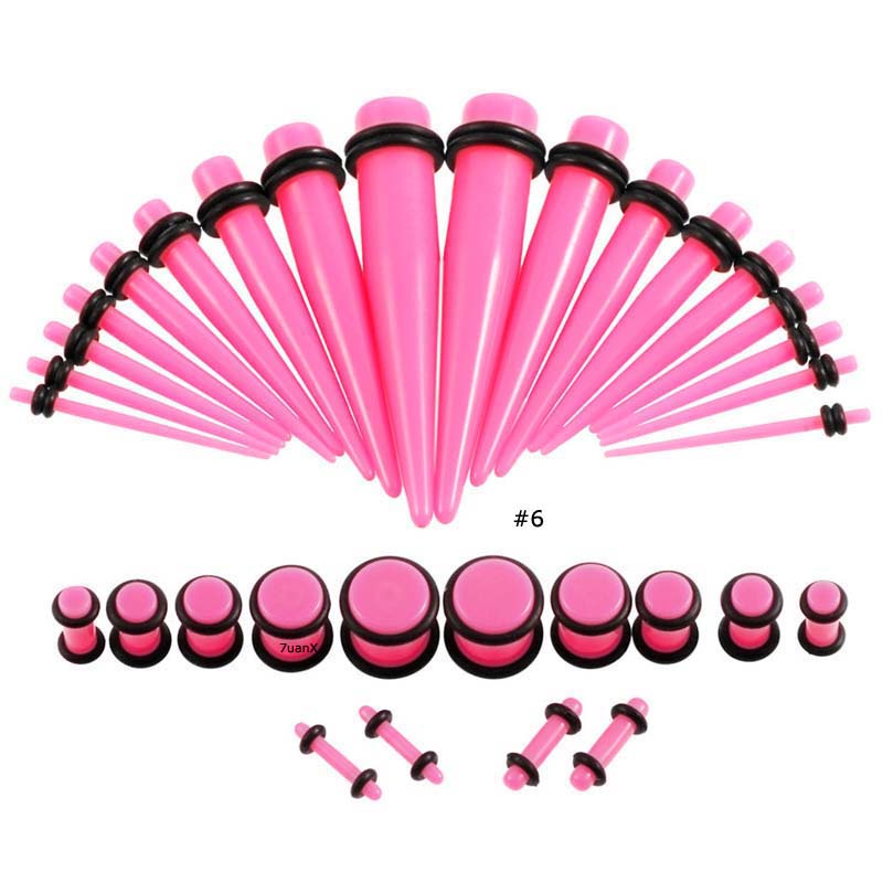 36pcs / lot Pelebar Tindikan Telinga 14G - 00G Bahan Akrilik Untuk Pria / Wanita
