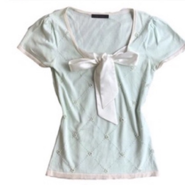 Coquette Blue Ribbon Top