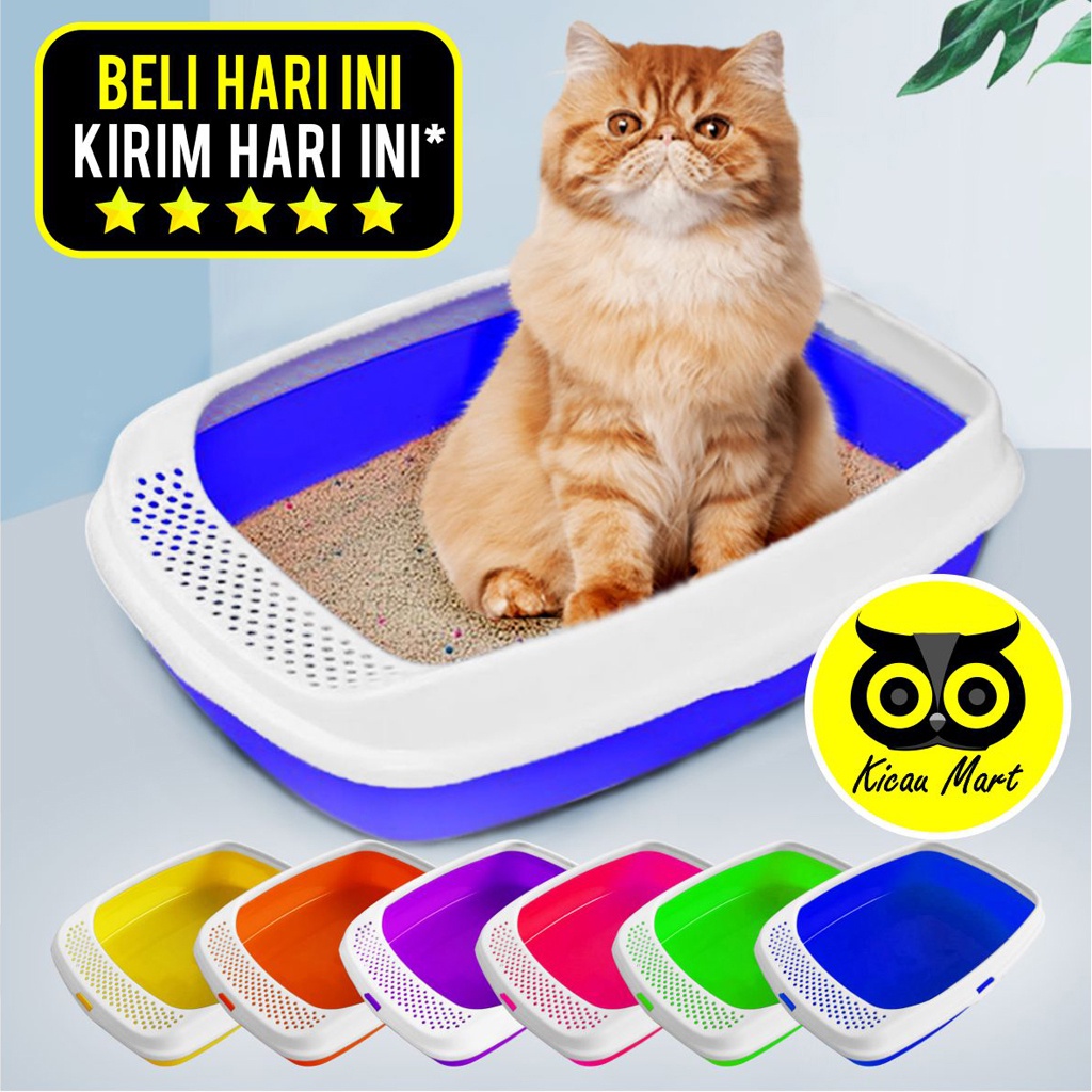 Bak Pasir Kucing Fullset Saringan Baskom Plastik Tebal Tempat Poop Pup Hewan Cat Litter Box Pet Filter Toilet Tempat Kotoran Anjing Kucing Anabul Kitten