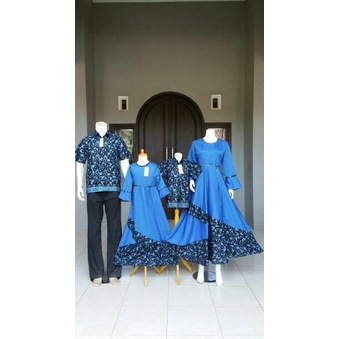 Baju batik couple gamis keluarga modern anak muda untuk pesta model kombinasinya {SLV.18Oc22ᴴ}