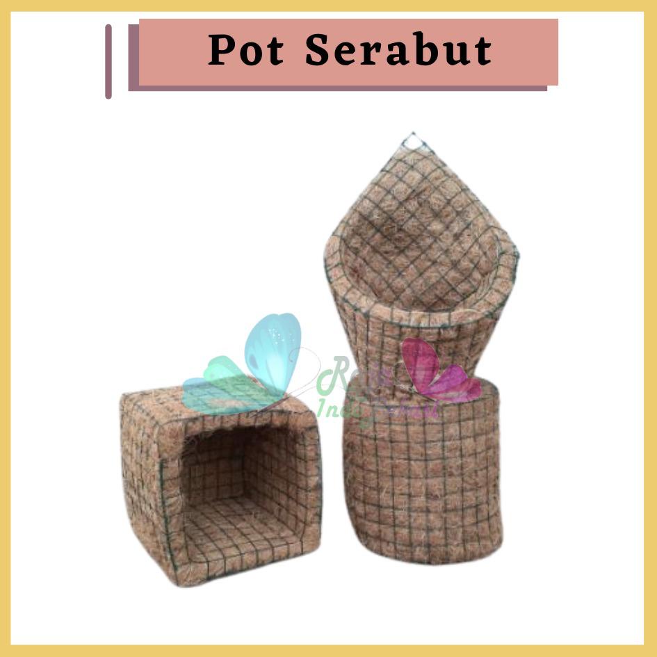 Pot Anggrek Serabut Kelapa Pot Tanaman Pot Bunga Termurah Pot Bagus Cocofiber 500gr Pot Serabut Kelapa Tanaman Anggrek Gantung Tempel Jumbo-Pot sabut kelapa gantung cantik dan elegan