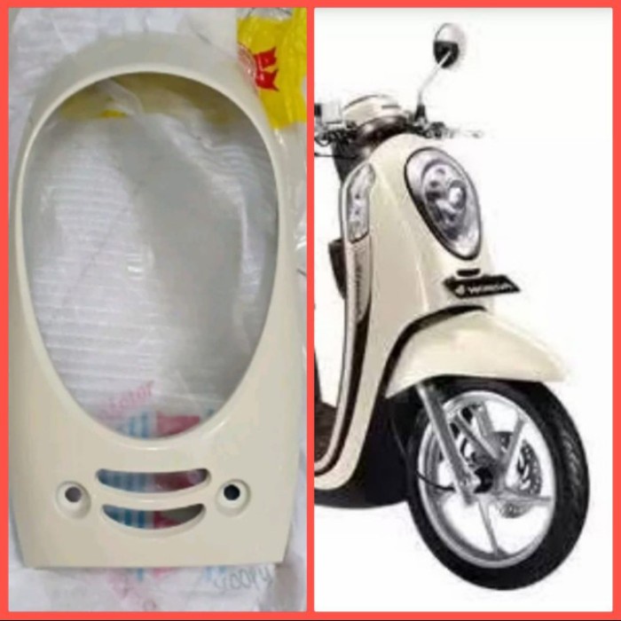 cover tameng body depan Dudukan lampu depan Scoopy fi 2013 2015 cream