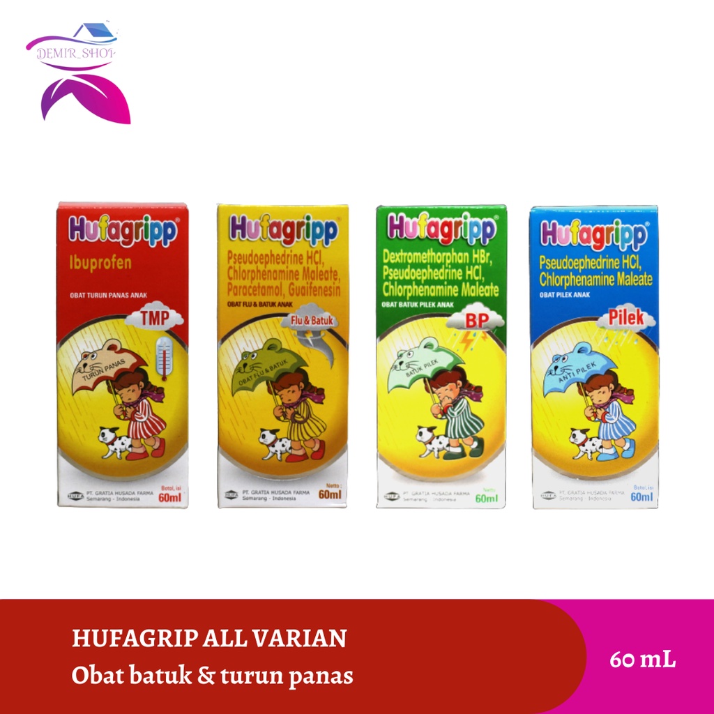 Hufagrip Sirup All Varian / Obat Batuk Pilek &amp; Turun Panas Anak