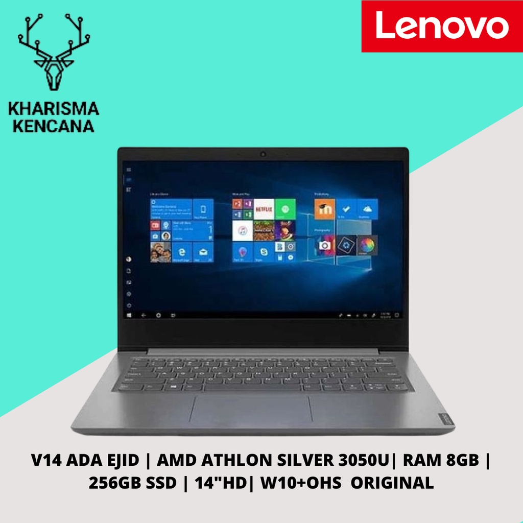 LENOVO V14 ADA EJID ATHLON SILVER 3050U 8GB 256SSD 14"HD Win10 OHS ORIGINAL