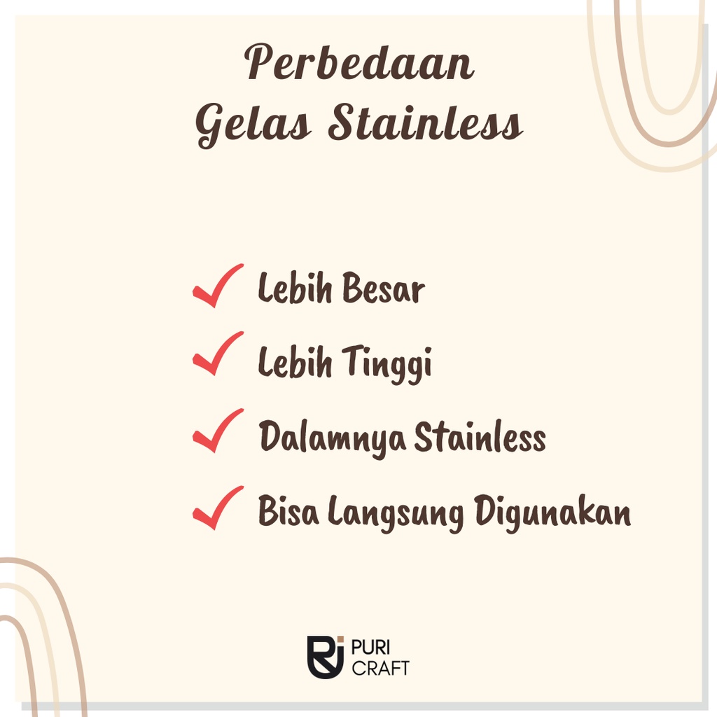 UPGRADE Gelas Kayu Stainless / Harga Grosir