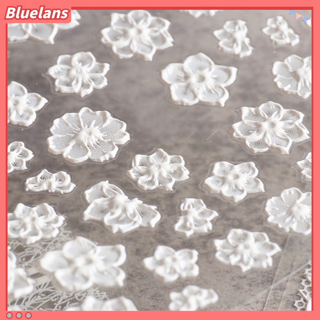 Bluelans Stiker Kuku Motif Renda Bunga Ultra Tipis Untuk Dekorasi Manicure Wanita