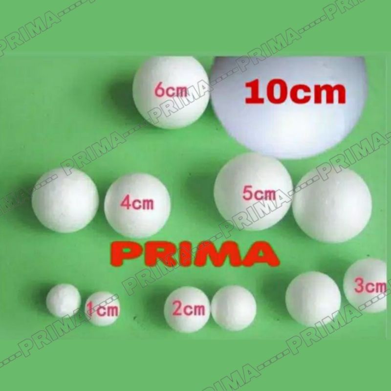 STEROFOAM BOLA / BOLA GABUS / GABUS BULAT (8cm dan 10cm)