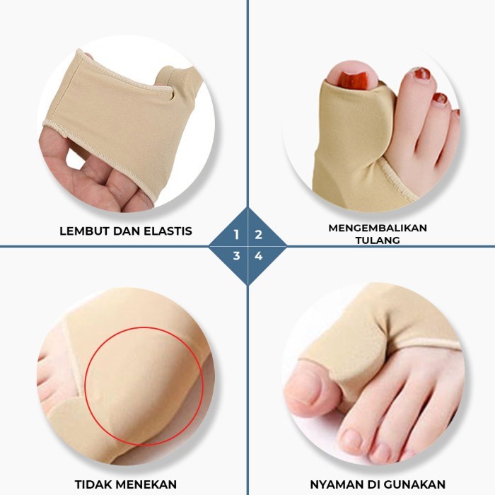 Penggunaan Harian/Alat Terapi Korektor Tulang Jempol Bunion Bengkok Hallux Valgus Orthotics / Gel Kain Lembut Pelindung Jempol Jari Kaki