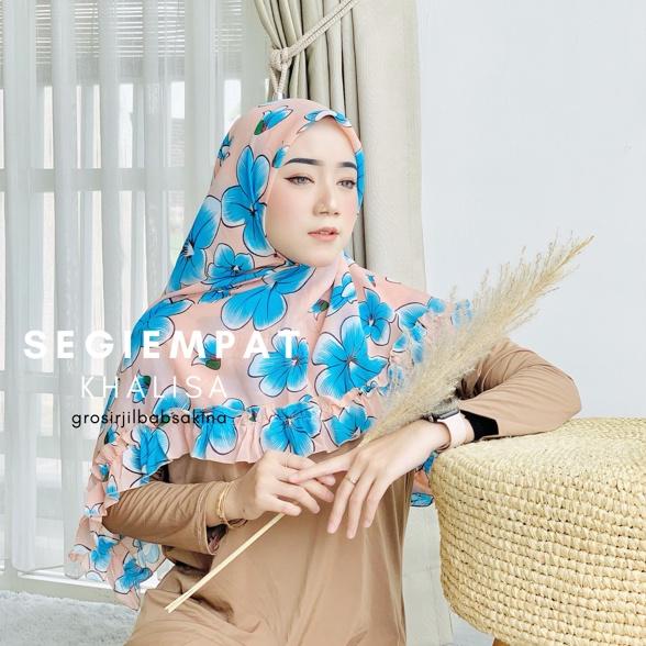 Hijab segiempat Bella Rempel motif Khalisa Jilbab Bella Square Remple Kerudung Segi Empat Motif ▫ ML