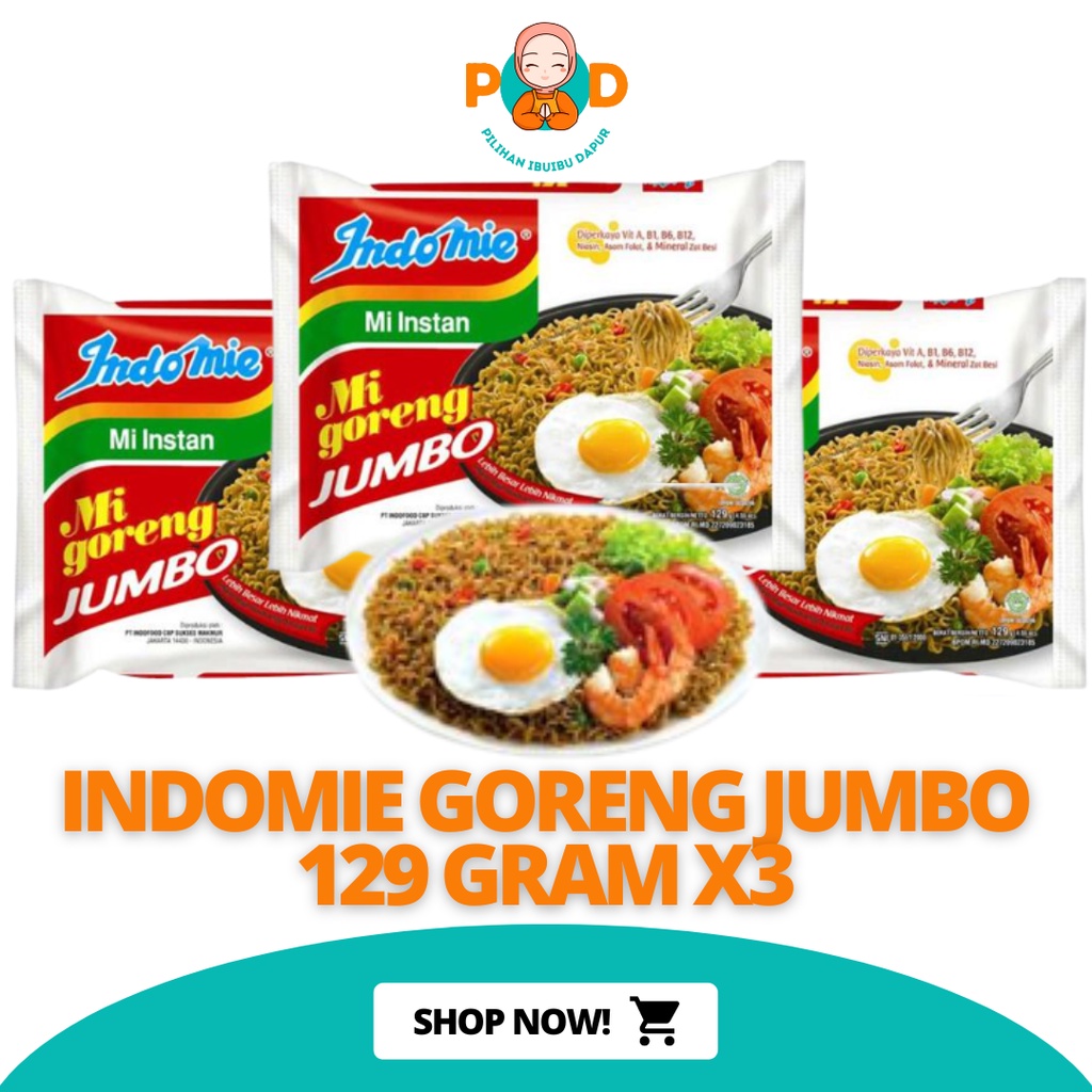 

Indomie Mi Instan Goreng Jumbo 129 gram x 3
