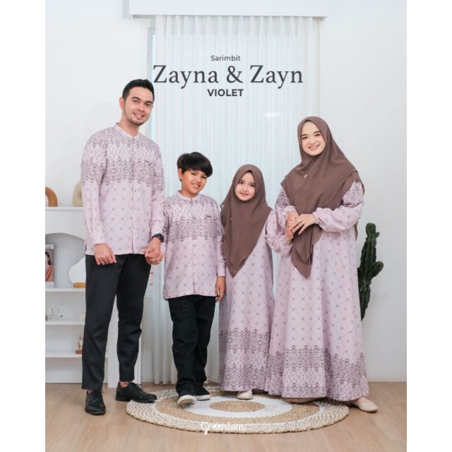 (VIOLET) SARIMBIT GREENISM 2023 - ZAYNA DAN ZAYN SERIES - Sarimbit Lebaran Terbaru