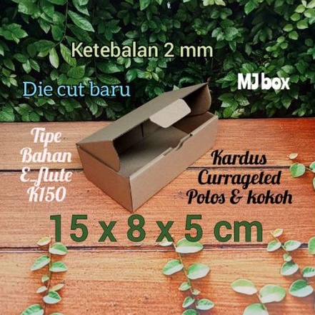 

kardus karton uk 15x8x5 cm... die cut, untuk packing aksesoris dll,, model box pizza