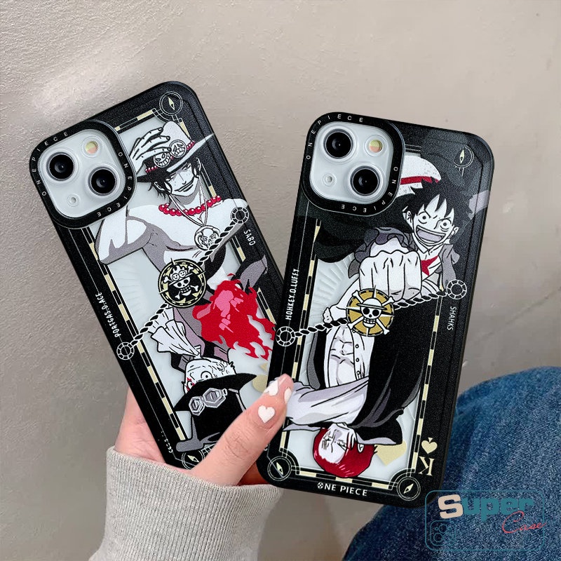 Soft Case TPU Motif Kartun Luffy One Piece Untuk IPhone 7 8 Plus X XS MAX XR 11 12 13 14 Pro MAX 7 8 6 6S 14 Plus X 2020